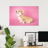 Niedliche Kleintiere | Pink Corgi Puppy Poster (Heimbüro)