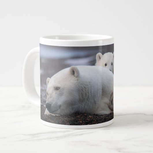 Niedliche Kleintiere | Polar Bear Family Alaska Jumbo-Tasse (Vorderseite Links)