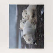 Niedliche Kleintiere | Polar Bear Family Alaska Puzzle (Vertikal)