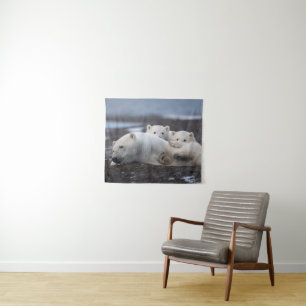 Niedliche Kleintiere Polar Bear Family Alaska Wandteppich