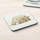 Niedliche Kleintiere | Polar Bear Family Getränkeuntersetzer (Linke Seite)