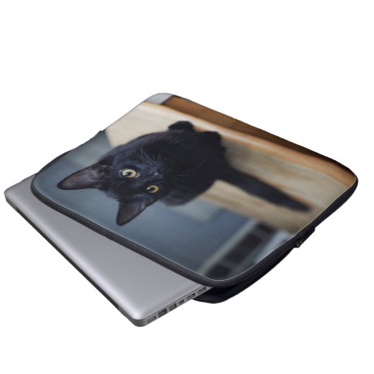 Niedliche Kleintiere | Portrait einer Schwarzen Ka Laptopschutzhülle (Vorne Knopf)