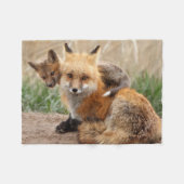 Niedliche Kleintiere | Red Fox & Baby Fleecedecke (Vorderseite (Horizontal))