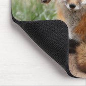 Niedliche Kleintiere | Red Fox & Baby Mousepad (Ecke)