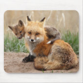 Niedliche Kleintiere | Red Fox & Baby Mousepad (Vorne)
