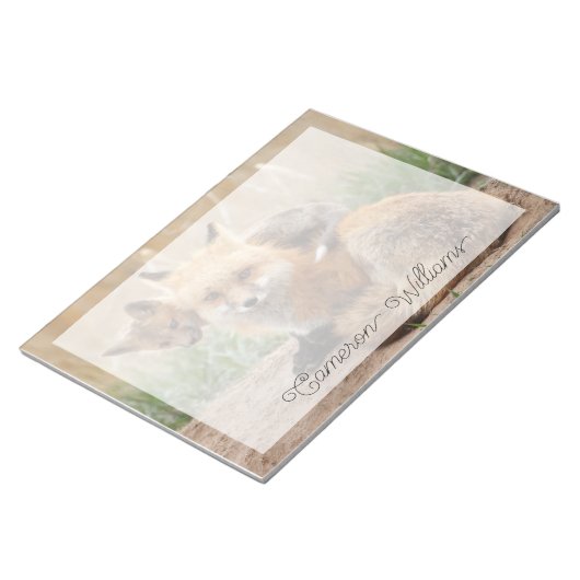 Niedliche Kleintiere | Red Fox & Baby Notizblock (angewinkelt)