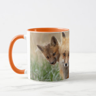 Niedliche Kleintiere Red Fox & Baby Tasse