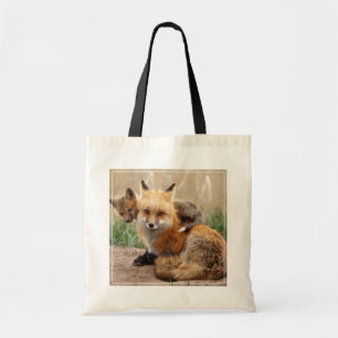 Niedliche Kleintiere   Red Fox & Baby Tragetasche