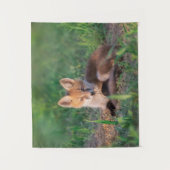 Niedliche Kleintiere | Red Fox Kit Relaxen Wandteppich (Vorderseite)