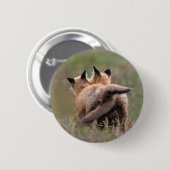 Niedliche Kleintiere | Red Fox Kits Locking Schwan Button (Vorne & Hinten)