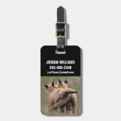 Niedliche Kleintiere | Red Fox Kits Locking Schwan Gepäckanhänger (Vorderseite vertikal)