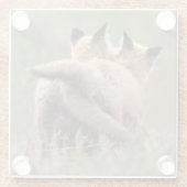 Niedliche Kleintiere | Red Fox Kits Locking Schwan Glasuntersetzer (Rückseite)