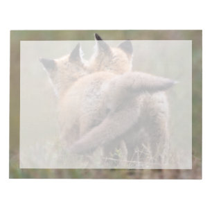 Niedliche Kleintiere Red Fox Kits Locking Schwan Notizblock
