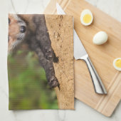 Niedliche Kleintiere | Red Fox Pup Geschirrtuch (Viertel Falte)