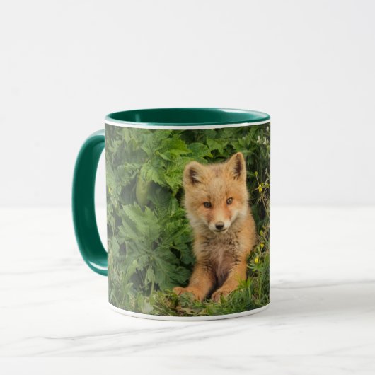 Niedliche Kleintiere | Rotfuchs bei Umnak Alaska Tasse (Vorderseite Links)