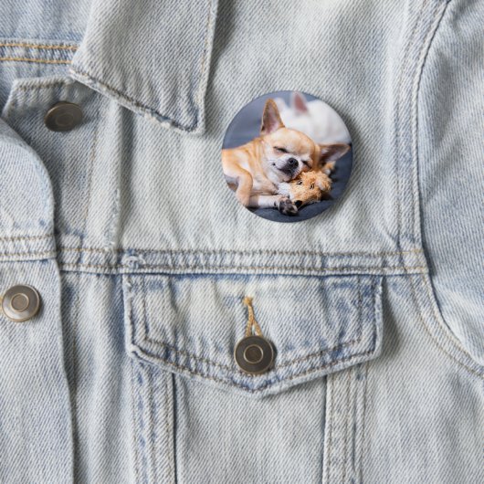 Niedliche Kleintiere | Rothaariger Chihuahua-Hund Button (Beispiel)