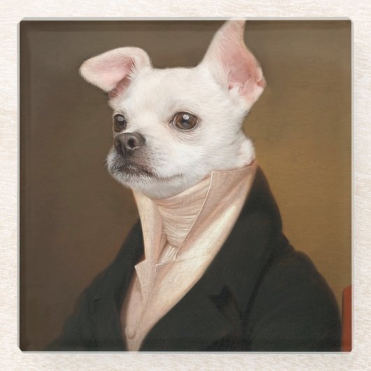Niedliche Kleintiere | Royal Chihuahua Portrait Glasuntersetzer (Vorderseite)