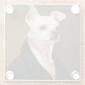 Niedliche Kleintiere | Royal Chihuahua Portrait Glasuntersetzer (Rückseite)