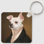 Niedliche Kleintiere | Royal Chihuahua Portrait Schlüsselanhänger (Rückseite)