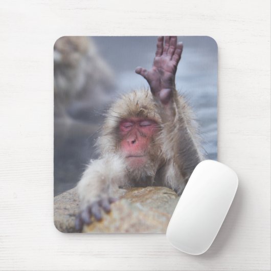 Niedliche Kleintiere | Schneeaffe Mousepad (Mit Mouse)