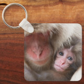 Niedliche Kleintiere | Schneelaffe Schlüsselanhänger (Vorderseite)