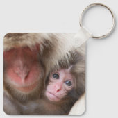 Niedliche Kleintiere | Schneelaffe Schlüsselanhänger (Rückseite)
