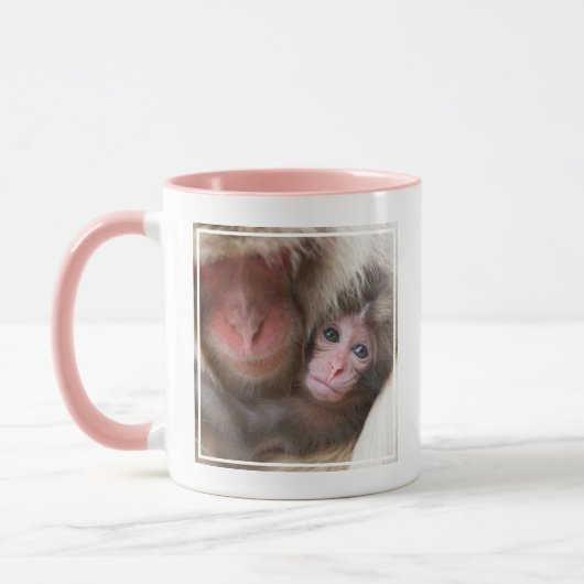 Niedliche Kleintiere | Schneelaffe Tasse (Links)