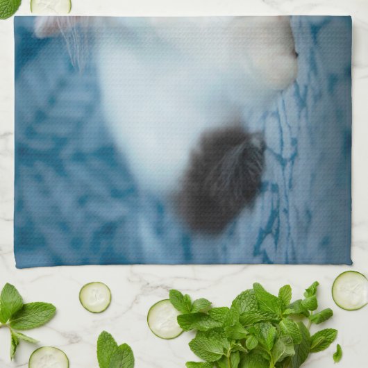 Niedliche Kleintiere | Schwarze und weiße Kätzchen Geschirrtuch (Gefaltet)