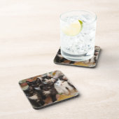 Niedliche Kleintiere | Schwarze und weiße Kätzchen Getränkeuntersetzer (Rechte Seite)