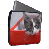 Niedliche Kleintiere | Schwarze und weiße Kätzchen Laptopschutzhülle (Vorne Rechts)