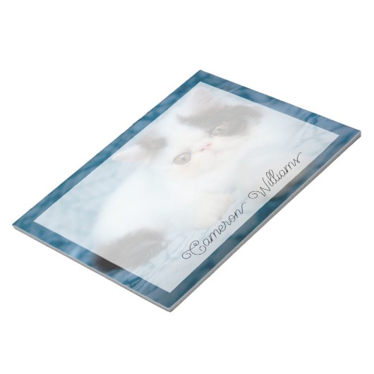 Niedliche Kleintiere | Schwarze und weiße Kätzchen Notizblock (angewinkelt)