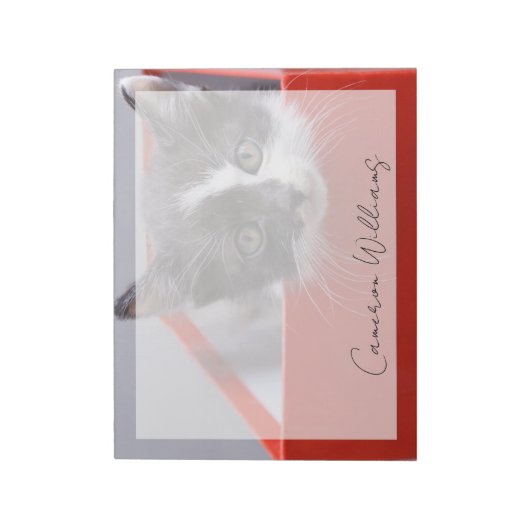 Niedliche Kleintiere | Schwarze und weiße Kätzchen Notizblock (Rotiert)