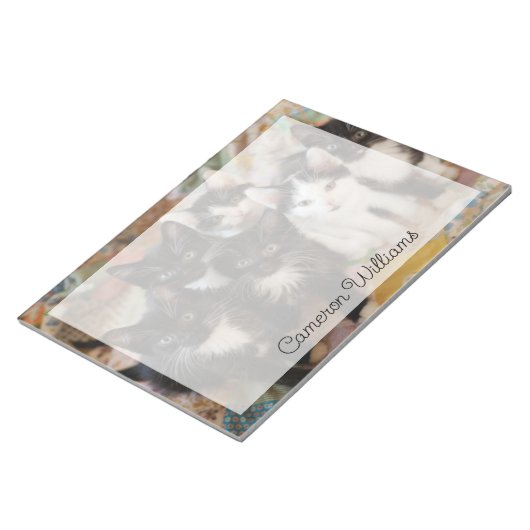 Niedliche Kleintiere | Schwarze und weiße Kätzchen Notizblock (angewinkelt)