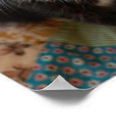 Niedliche Kleintiere | Schwarze und weiße Kätzchen Poster (Ecke)