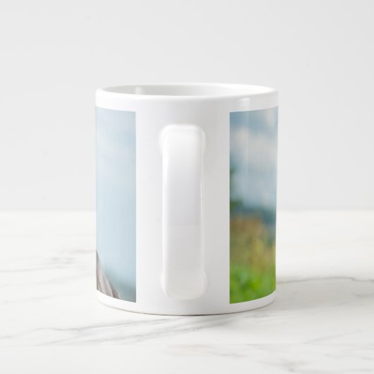 Niedliche Kleintiere | Schwarzer Fohlen mit Mama Jumbo-Tasse (Rückseite)