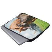 Niedliche Kleintiere | Schwarzer Fohlen mit Mama Laptopschutzhülle (Vorne Knopf)