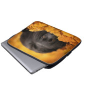 Niedliche Kleintiere | Schwarzer Spanierwelpen Laptopschutzhülle (Vorne Knopf)