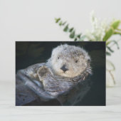 Niedliche Kleintiere | Sea Otter Floating Dankeskarte (Stehend Vorderseite)