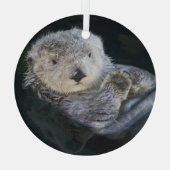 Niedliche Kleintiere | Sea Otter Floating Ornament Aus Glas (Rückseite)