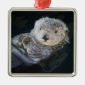 Niedliche Kleintiere | Sea Otter Floating Ornament Aus Metall (Vorne)