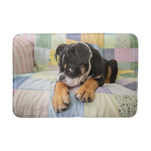 Niedliche Kleintiere Shi Old English Bulldog Badematte