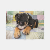 Niedliche Kleintiere | Shi Old English Bulldog Fleecedecke (Vorderseite (Horizontal))