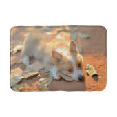 Niedliche Kleintiere | Shy Corgi Badematte (Vorderseite)