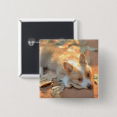 Niedliche Kleintiere | Shy Corgi Button (Vorne & Hinten)