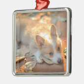 Niedliche Kleintiere | Shy Corgi Ornament Aus Metall (Links)