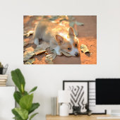 Niedliche Kleintiere | Shy Corgi Poster (Heimbüro)
