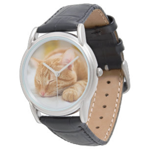Niedliche Kleintiere   Sleeping Ginger Cat Armbanduhr