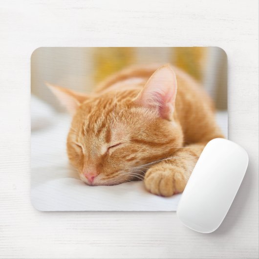 Niedliche Kleintiere | Sleeping Ginger Cat Mousepad (Mit Mouse)