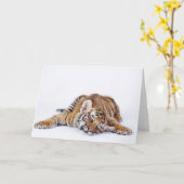 Niedliche Kleintiere | Sleepy Baby Tiger Cub Karte (Gelbe Blume)