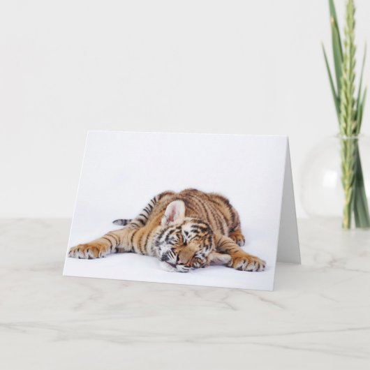 Niedliche Kleintiere | Sleepy Baby Tiger Cub Karte (Vorderseite)